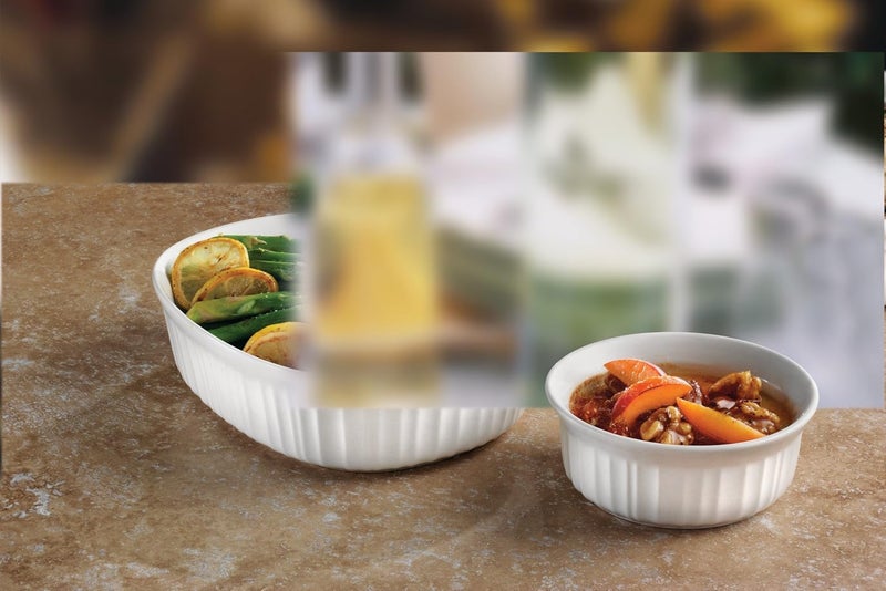 Corningware (2) FS16 16oz Round French White Casserole Dishes & (2) F-16 16oz French White Plastic Lids - Image 4