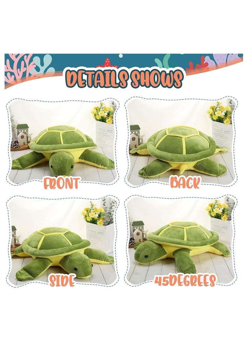 Raxoom Sea Turtle Stuffed Animal - 40cm Green Soft Plush Turtle Pillow, Large Plush Sea Turtle Toy for Kids, Girls, Boys - Cute Turtle Gifts for Mother's Day, Valentine, Birthday, Nursery, or Home Dec - Image 2