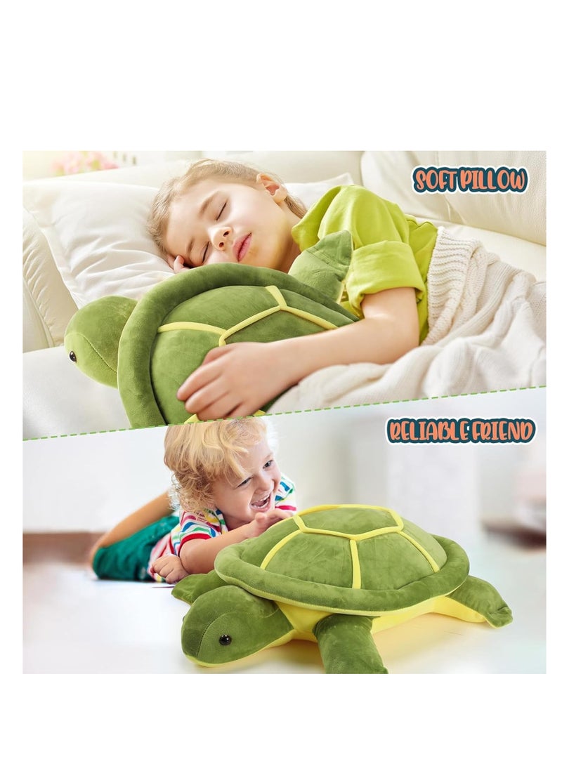 Raxoom Sea Turtle Stuffed Animal - 40cm Green Soft Plush Turtle Pillow, Large Plush Sea Turtle Toy for Kids, Girls, Boys - Cute Turtle Gifts for Mother's Day, Valentine, Birthday, Nursery, or Home Dec - Image 3