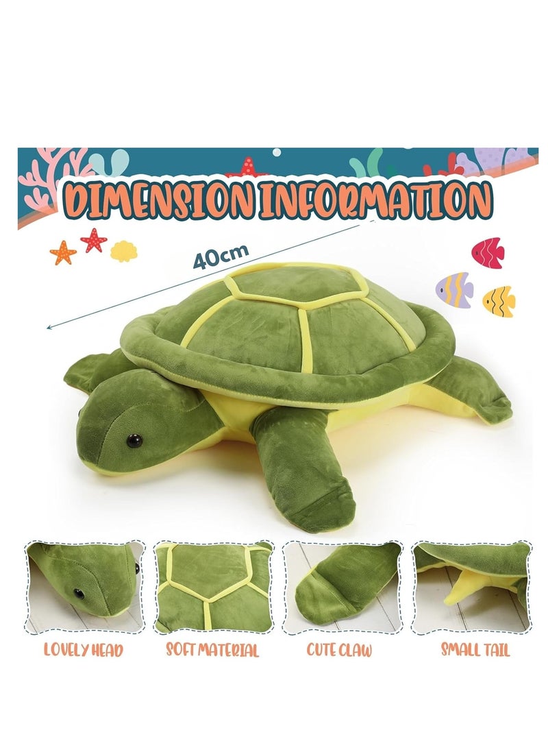 Raxoom Sea Turtle Stuffed Animal - 40cm Green Soft Plush Turtle Pillow, Large Plush Sea Turtle Toy for Kids, Girls, Boys - Cute Turtle Gifts for Mother's Day, Valentine, Birthday, Nursery, or Home Dec - Image 4