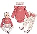 Pedolltree Reborn Baby Doll Clothes 22 inch Girl Outfit Accessories for 2022 Inch Reborn Doll Baby Girl Doll Clothes 4pcs Set Medium - Image 3