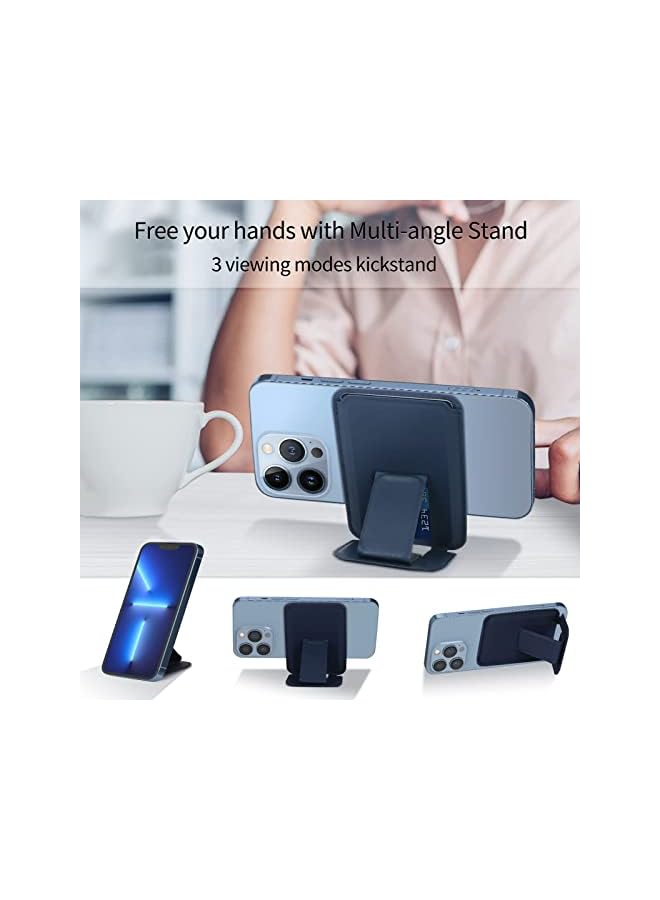 Green Tiger erorex Magnetic Phone Stand Wallet for Apple MagSafe, Detachable Card Holder for Back of Phone, Phone Wallet Sleeve for iPhone 12 Pro MAX Navy, 1 Piece - Image 5