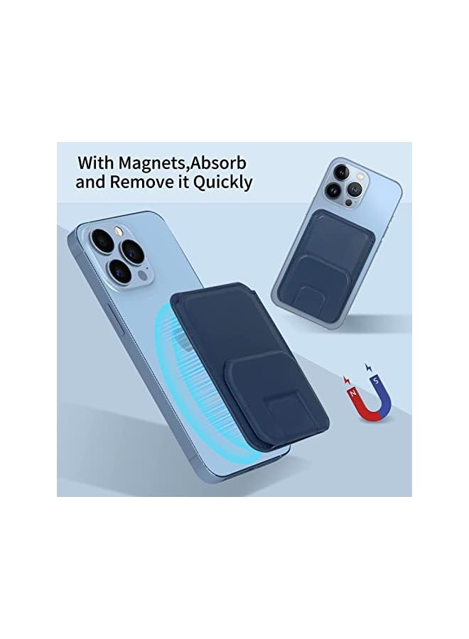 Green Tiger erorex Magnetic Phone Stand Wallet for Apple MagSafe, Detachable Card Holder for Back of Phone, Phone Wallet Sleeve for iPhone 12 Pro MAX Navy, 1 Piece - Image 4
