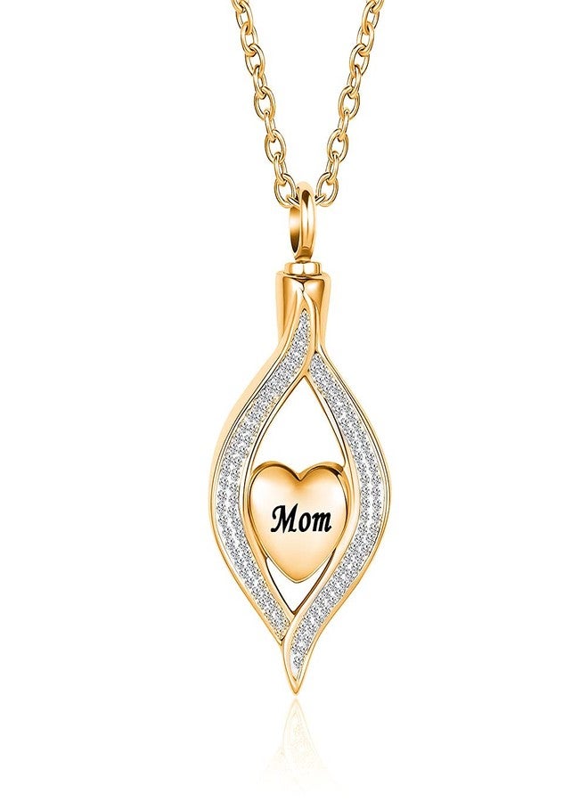 OutstandLong Teardrop Heart Cremation Urn Necklace for Ashes Human Mom Dad Grandma Holder Memorial Keepsake Locket Pendant Jewelry - Image 1