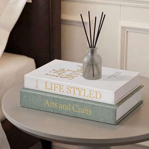 Befumly Realistic Decorative Book Boxes with Hidden Storage, Set of 2 Linen Faux Books, Sturdy and Neutral Home Decor for Coffee Table, Bookshelf, Entryway and Office - Image 2