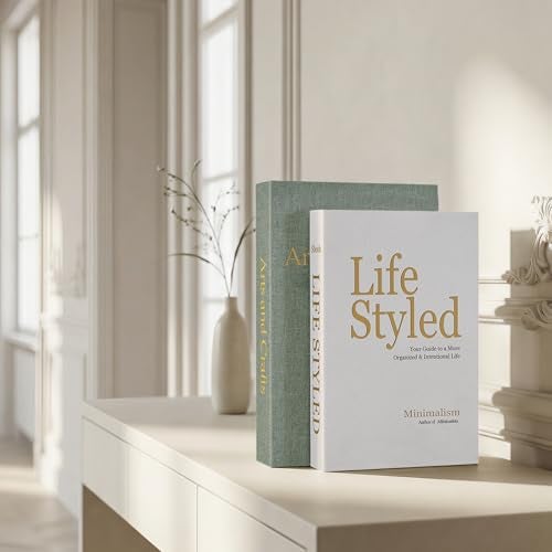 Befumly Realistic Decorative Book Boxes with Hidden Storage, Set of 2 Linen Faux Books, Sturdy and Neutral Home Decor for Coffee Table, Bookshelf, Entryway and Office - Image 3