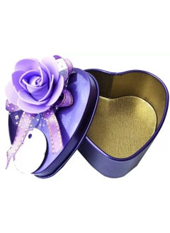 AK Ultimate AK Ultimate Metal Heart Shape Decorative Box with Flower Purple_27 Inch X 25 Inch X 13 Inch Decorative Showpiece 35 cm Metal Purple  - Image 2