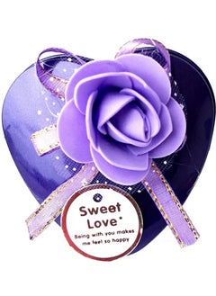AK Ultimate AK Ultimate Metal Heart Shape Decorative Box with Flower Purple_27 Inch X 25 Inch X 13 Inch Decorative Showpiece 35 cm Metal Purple  - Image 1