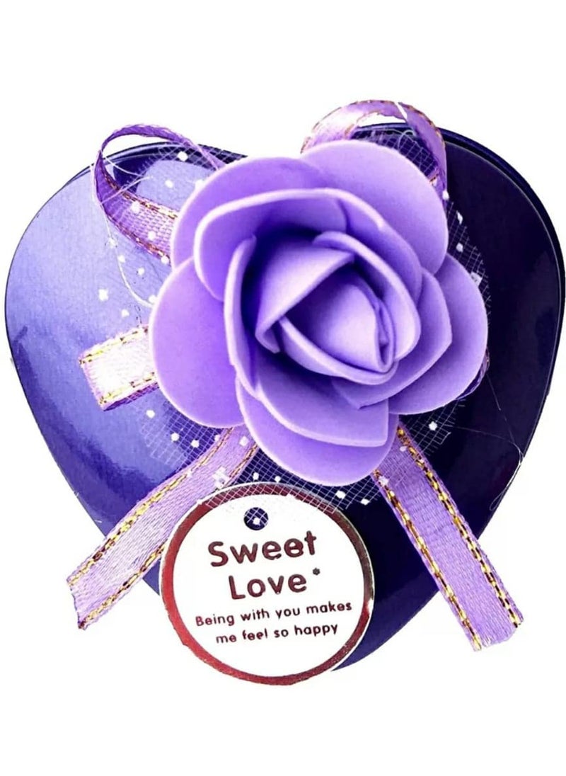 AK Ultimate AK Ultimate Metal Heart Shape Decorative Box with Flower Purple_27 Inch X 25 Inch X 13 Inch Decorative Showpiece 35 cm Metal Purple  - Image 1