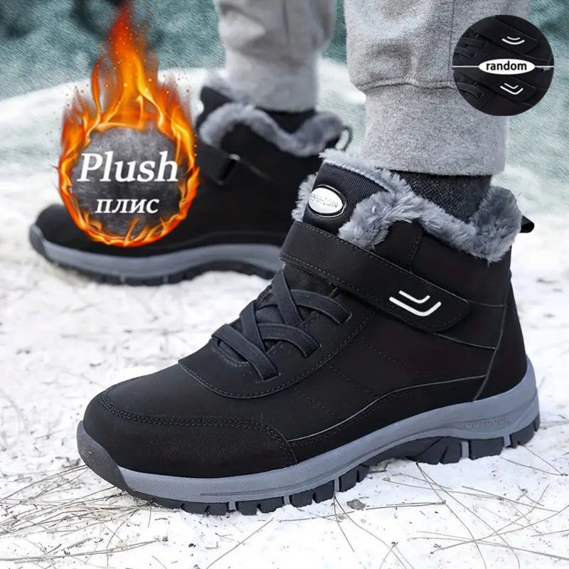 Winter New Style Fleece-Lined Warm Fleece-Lined Couple Shoes for the Elderly Men''s Autumn Non-Slip Wear-Resistant Father''s Elderly Sports Walking Shoes - Image 2