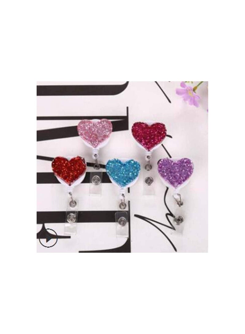 GGOOT 3pcs Retractable Badge Holder with Alligator Clip with Flower Shape Card Clips ID Card Buckles  - Image 5