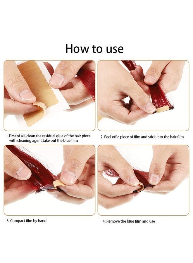 120Pcs Hair Extension Tape Tabs – Double Sided Invisible Wig Tape, Strong Adhesive No Residue Replacement Strips for Hairpieces 1.6×0.3in - Image 5