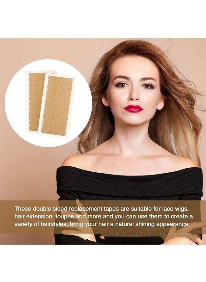120Pcs Hair Extension Tape Tabs – Double Sided Invisible Wig Tape, Strong Adhesive No Residue Replacement Strips for Hairpieces 1.6×0.3in - Image 3