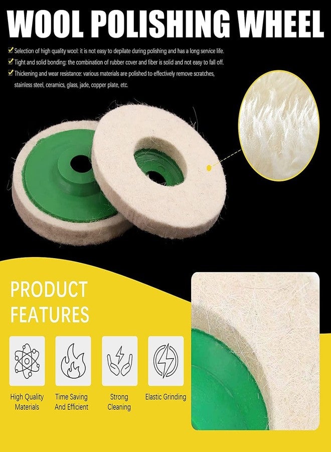 MLD CFWAP265 Polishing Pad,Felt Buffing Wheel Pads Disc for 4 Inch Angle Grinder,Wool Polishing Wheel (Size 4 inch,Multicolour) pack of-8 - Image 3
