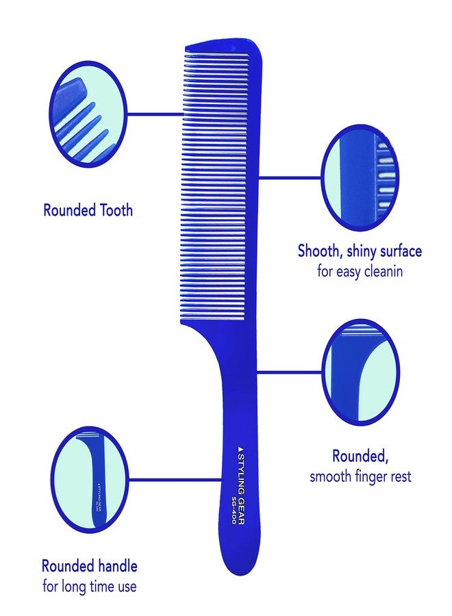 Styling Gear 400 Barber Comb Clipper - Flexible Styling, Blending & Fades - Mens Combs for Flattop - 1 Pc. (Blue) - Image 4