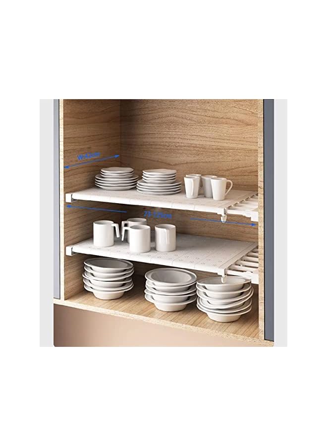 Zaboon رف شد الخزانة وقضيب الحمام والمطبخ والجراج رف تخزين تلسكوبي قابل للتوسيع وقابل للتعديل وخزانة ملابس وخزانة ملابس وفاصل موفر للمساحة 73125 سم - Image 4