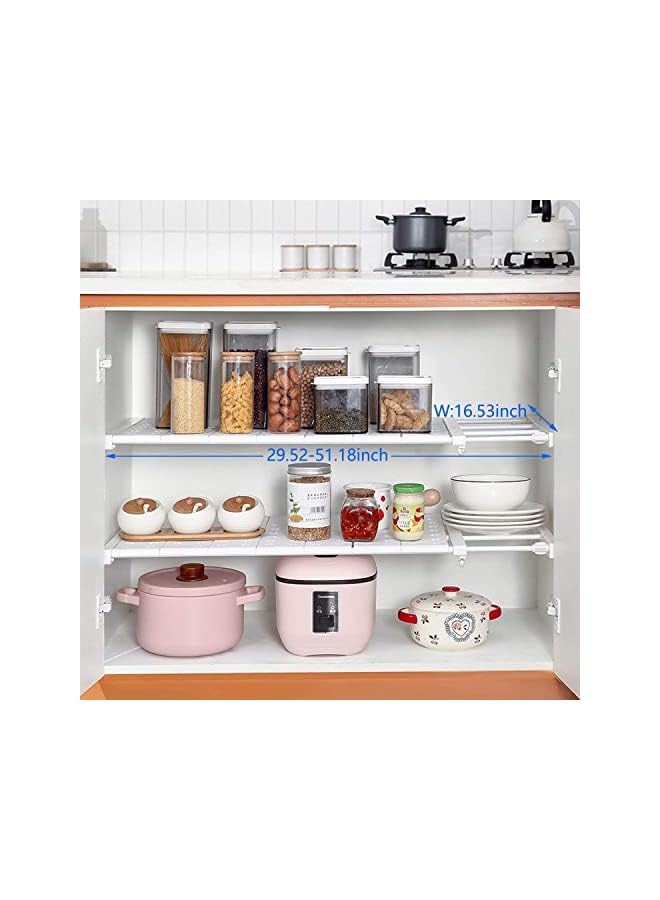 Zaboon رف شد الخزانة وقضيب الحمام والمطبخ والجراج رف تخزين تلسكوبي قابل للتوسيع وقابل للتعديل وخزانة ملابس وخزانة ملابس وفاصل موفر للمساحة 73125 سم - Image 2