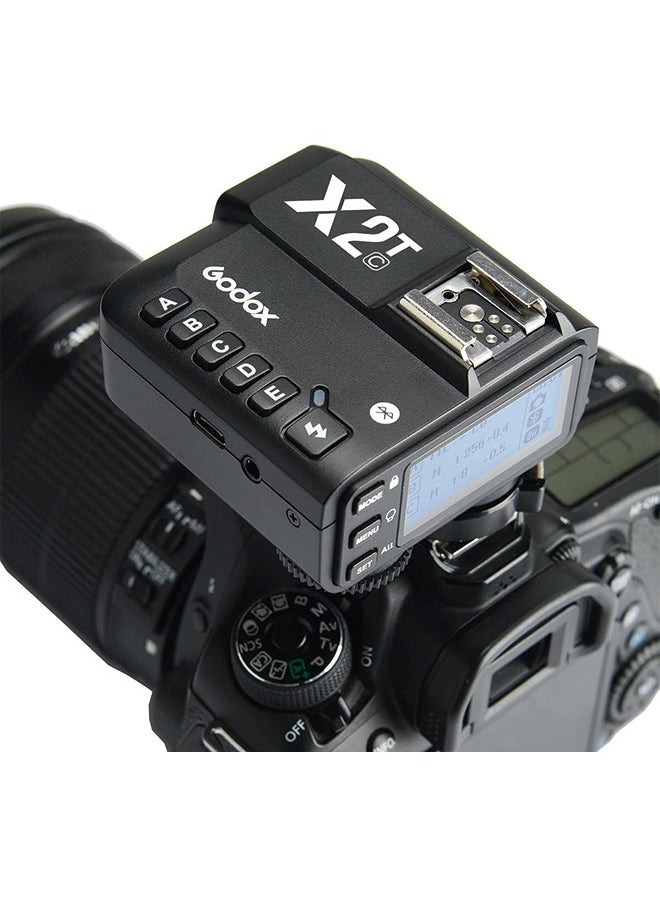 جودوكس مشغل فلاش لاسلكي Godox X2T-C TTL لكاميرا Canon، اتصال بلوتوث HSS 1/8000 ثانية يدعم وحدة تحكم تطبيق iOS/Android، وظيفة TCM، 5 أزرار مجموعة منفصلة، ​​قفل Hotshoe جديد، ضوء مساعد AF جديد  - Image 4