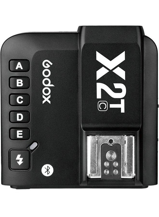 جودوكس مشغل فلاش لاسلكي Godox X2T-C TTL لكاميرا Canon، اتصال بلوتوث HSS 1/8000 ثانية يدعم وحدة تحكم تطبيق iOS/Android، وظيفة TCM، 5 أزرار مجموعة منفصلة، ​​قفل Hotshoe جديد، ضوء مساعد AF جديد  - Image 2
