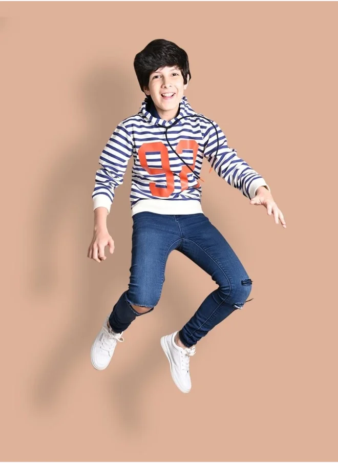 LILPICKS Stripes Printed Full Sleeve Sweatshirt