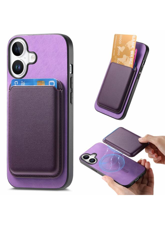S-TOP Case For iPhone 16 Retro Magsafe Card Bag PU Back Cover Phone Case - Image 1