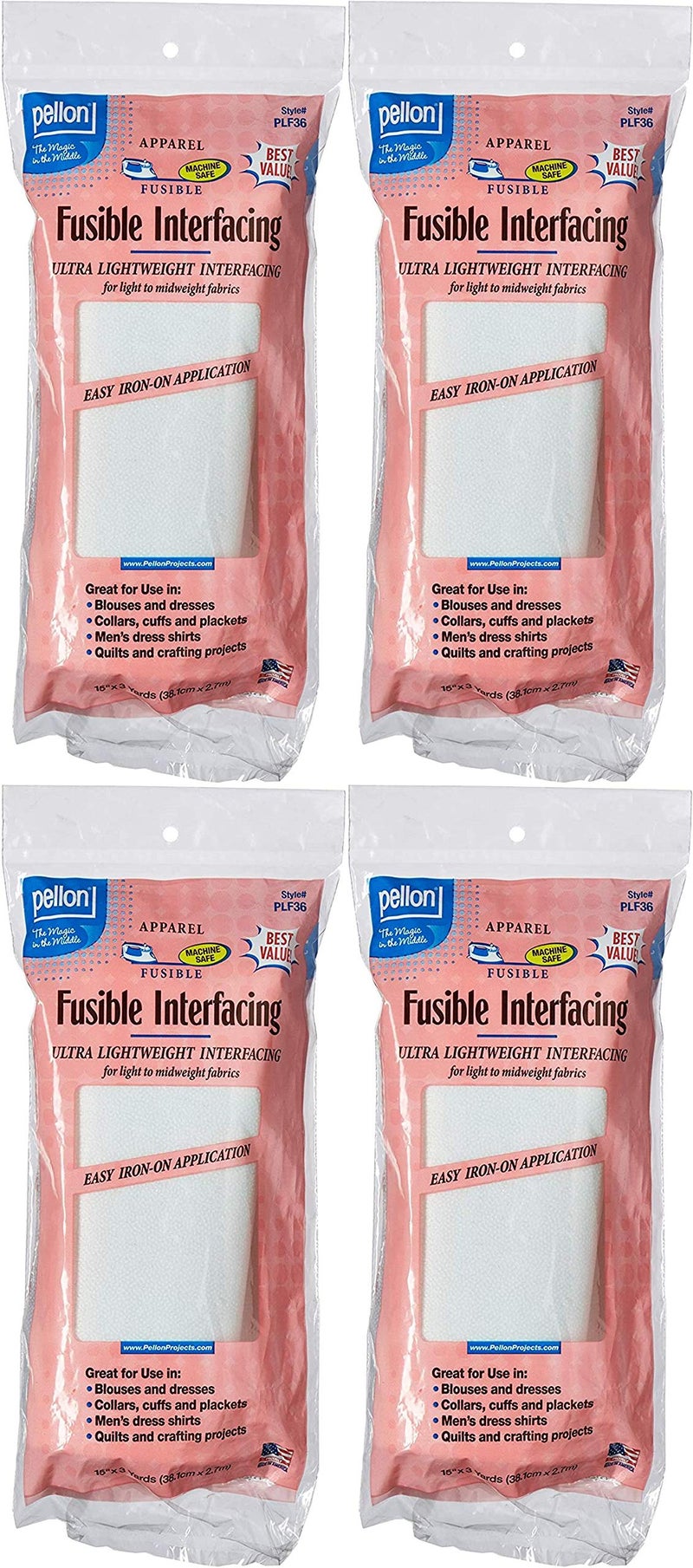 بيلون PLF36 واجهة لاصقة فائقة الخفة بيضاء 15 × 3 ياردات 4 عبوات