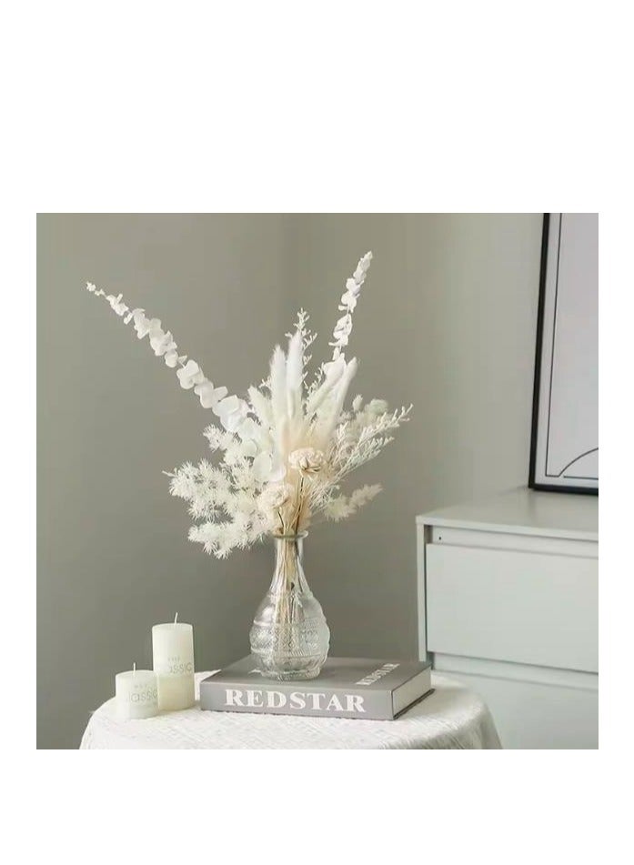 Generic Like A Breath Of Fresh Air Flower Making, Dried Flower Bouquet, Eternal Flower Home Floral Decoration (With Vase) 