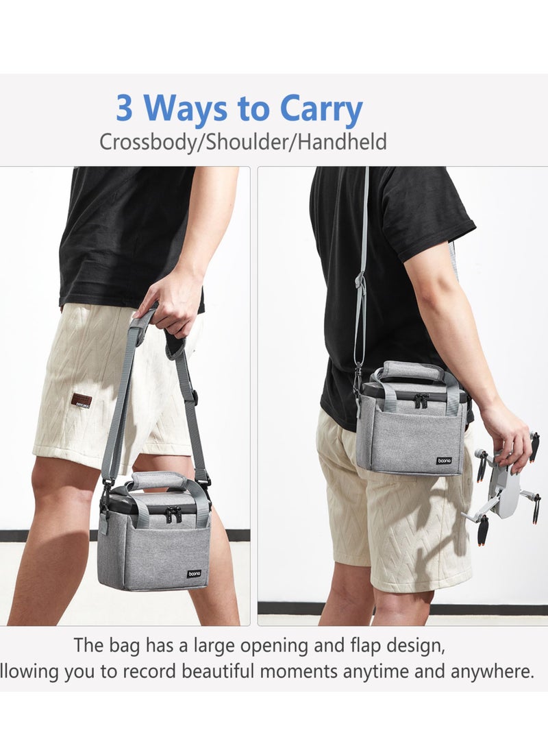 Excefore Travel Carrying Case for DJI Mini 4K/Mini 4/Mini 2 SE, Portable Small Shoulder Bag for DJI Drone and Controller Accessories, Waterproof Oxford Drone Storage Bag with Should Strap Handle (Grey) - Image 5