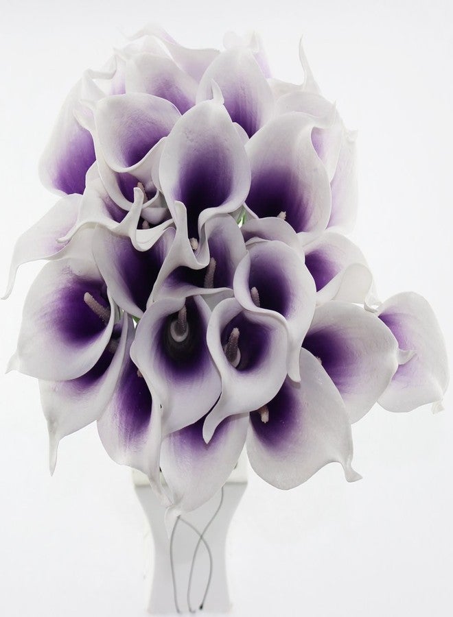 Wuudi 20pcs Calla Lily Bridal Wedding Bouquet Head Latex Real Touch Flower Bouquets(Purple) - Image 5