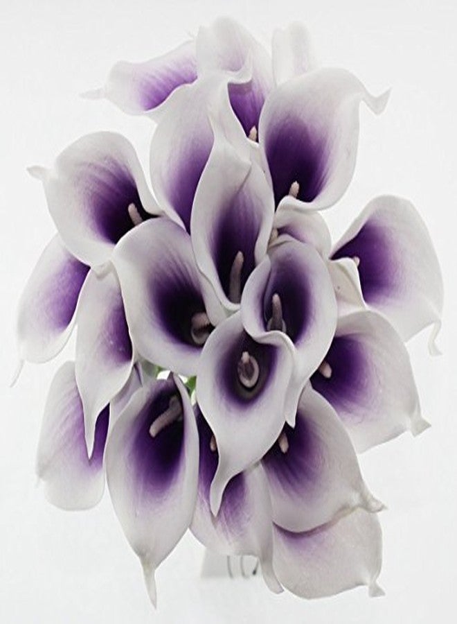 Wuudi 20pcs Calla Lily Bridal Wedding Bouquet Head Latex Real Touch Flower Bouquets(Purple) - Image 3