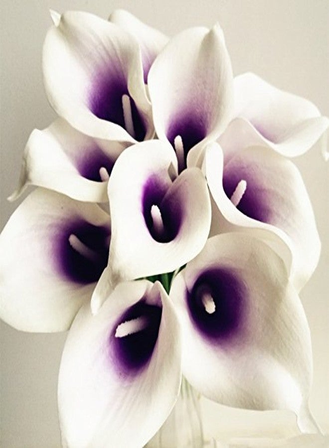 Wuudi 20pcs Calla Lily Bridal Wedding Bouquet Head Latex Real Touch Flower Bouquets(Purple) - Image 4