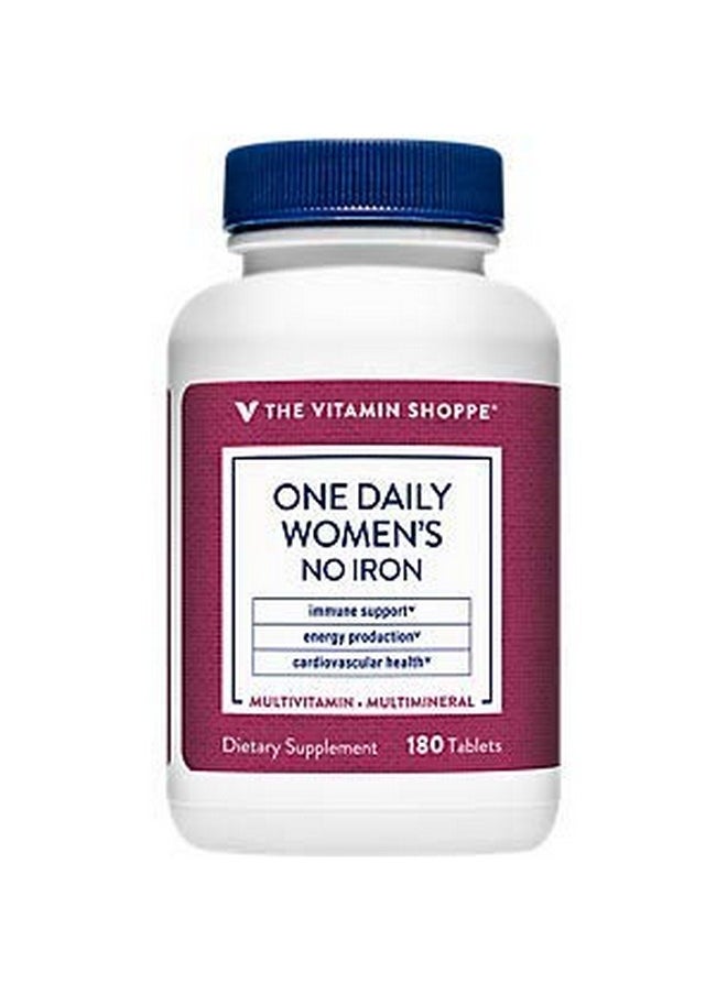 The Vitamin Shoppe - One Daily Women'S Multivitamin With No Iron 2000Iu Vitamin D3 Multimineral Supplement Supports Energy Production Supports Cardiovascular And Immune Health (180 Tablets) - Image 1
