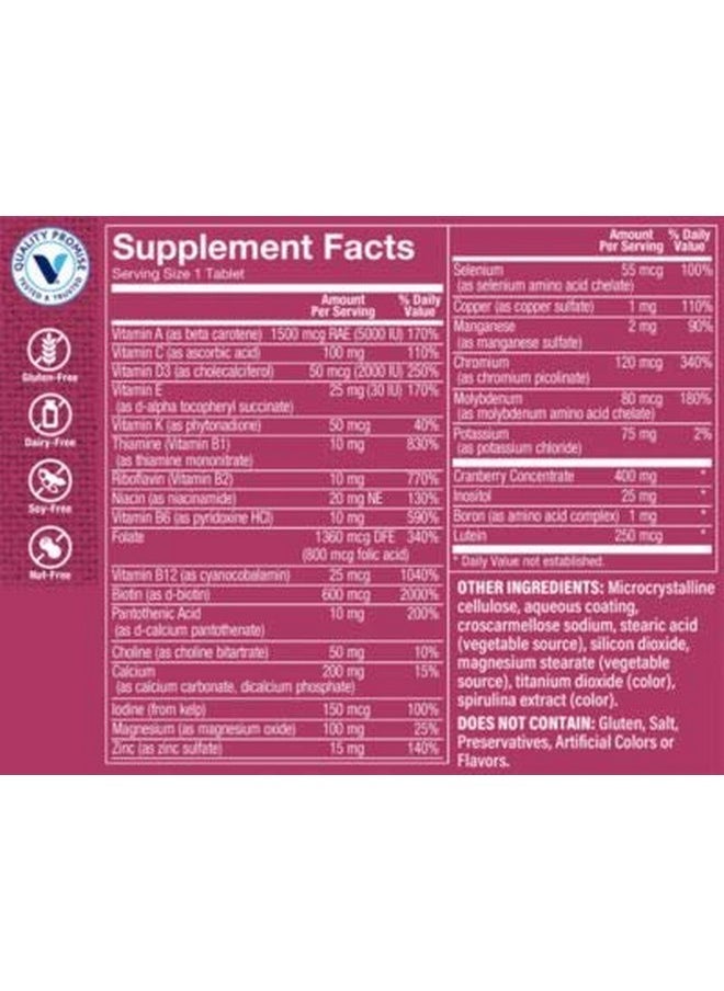 The Vitamin Shoppe - One Daily Women'S Multivitamin With No Iron 2000Iu Vitamin D3 Multimineral Supplement Supports Energy Production Supports Cardiovascular And Immune Health (180 Tablets) - Image 1