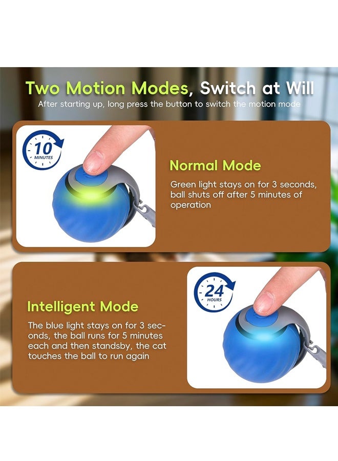 كرة ألعاب تفاعلية للقطط، ألعاب تفاعلية أوتوماتيكية للقطط المنزلية، يمكن استخدامها على السجاد، ألعاب تعمل بالحركة لإبقاء قططكم مشغولة. - Image 4