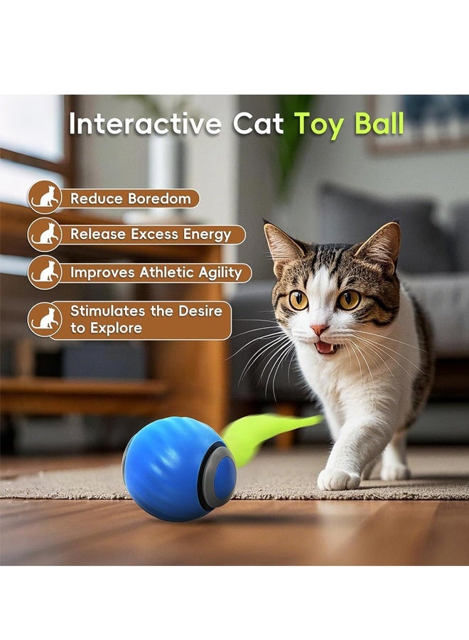 كرة ألعاب تفاعلية للقطط، ألعاب تفاعلية أوتوماتيكية للقطط المنزلية، يمكن استخدامها على السجاد، ألعاب تعمل بالحركة لإبقاء قططكم مشغولة. - Image 2