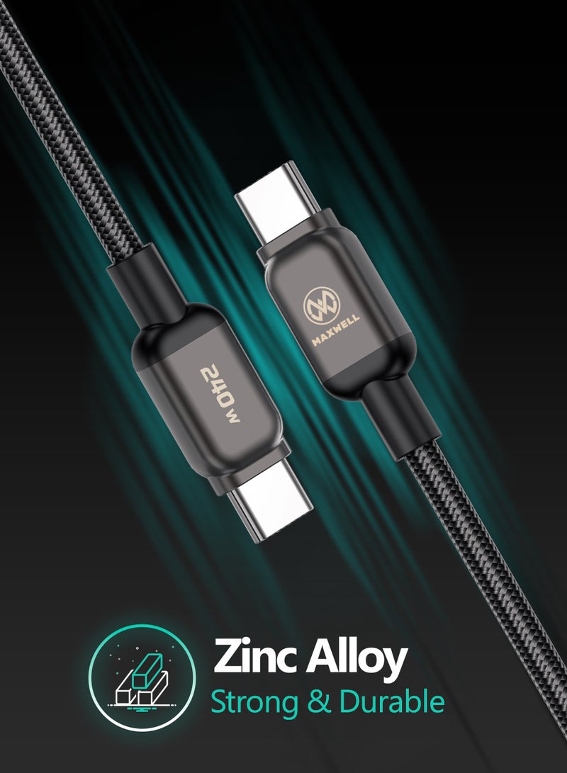 Maxwell Electronics Maxwell Thunder Line Series USB-C to USB- C Cable (1 Meter) 240W Fast Charging Compatible with iPhone 16 Pro Max, 16 Plus, Samsung S25 Ultra, S25 Plus, iPhone 15 Pro Max, etc. - Image 2