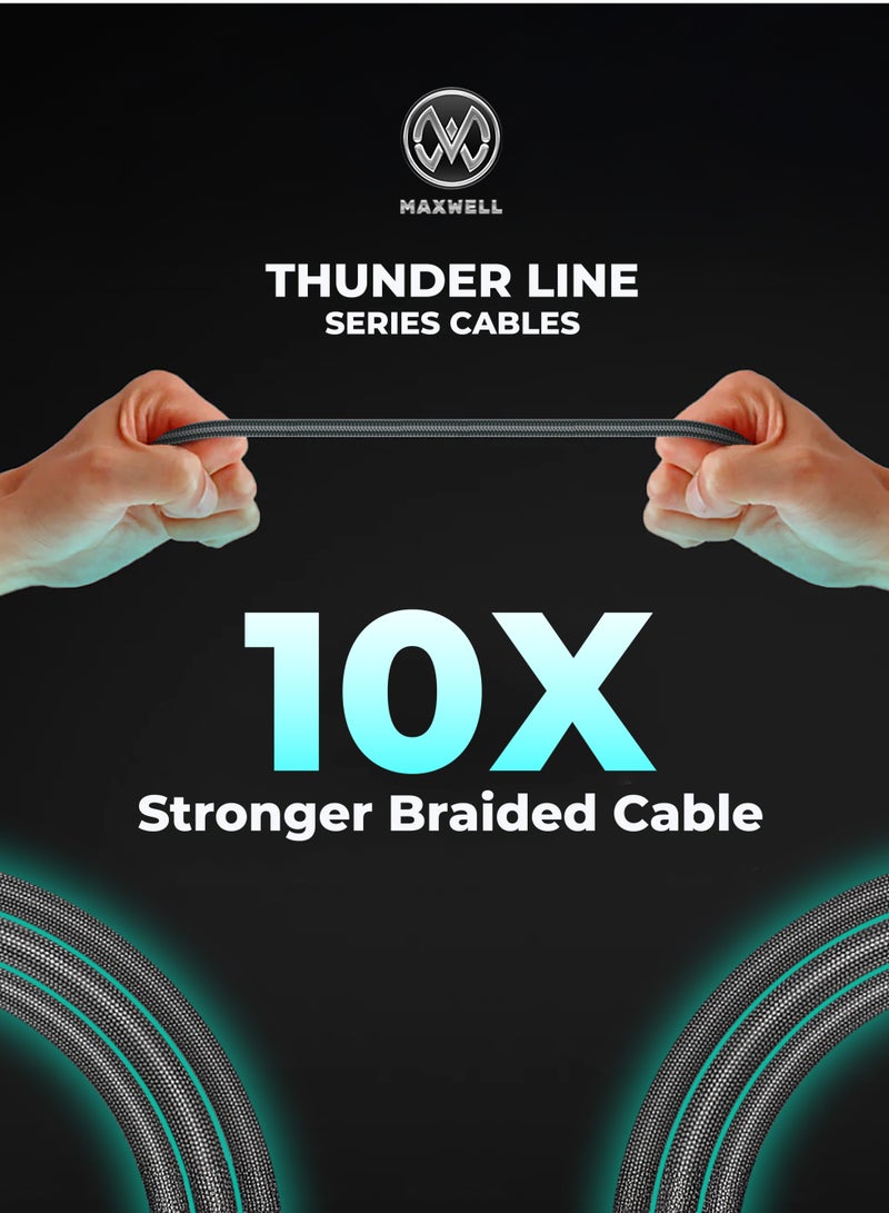 Maxwell Electronics Maxwell Thunder Line Series USB-C to USB- C Cable (1 Meter) 240W Fast Charging Compatible with iPhone 16 Pro Max, 16 Plus, Samsung S25 Ultra, S25 Plus, iPhone 15 Pro Max, etc. - Image 4
