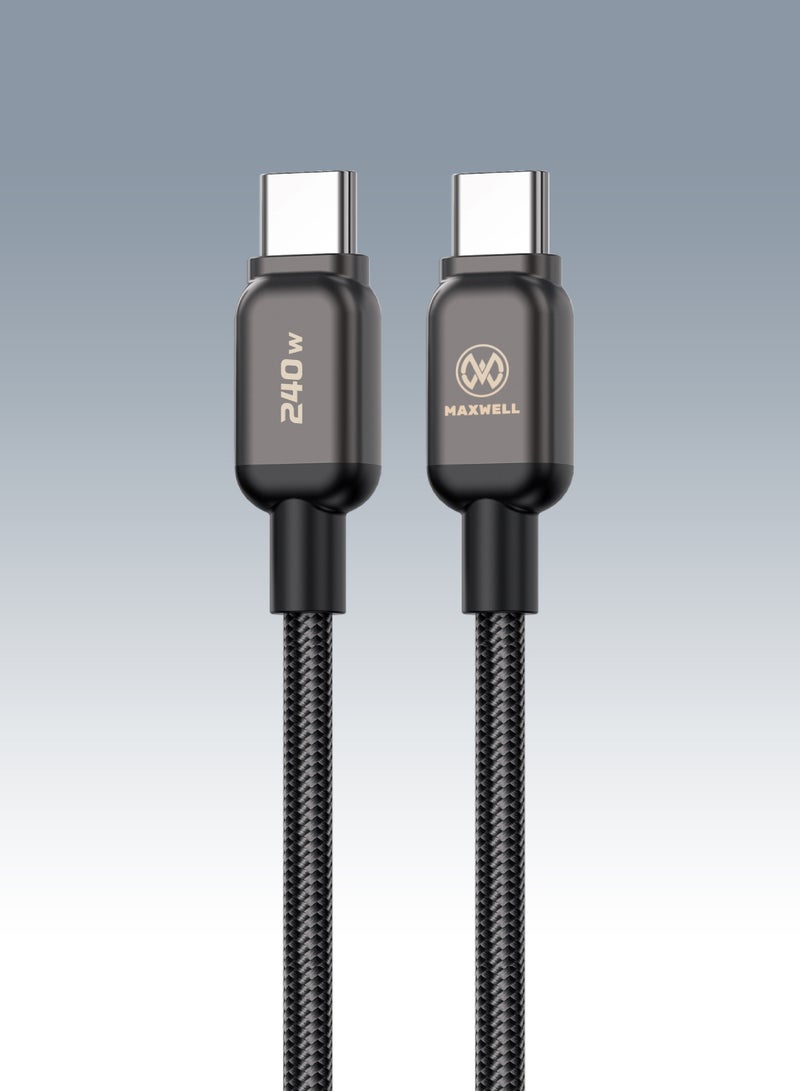 Maxwell Electronics Maxwell Thunder Line Series USB-C to USB- C Cable (1 Meter) 240W Fast Charging Compatible with iPhone 16 Pro Max, 16 Plus, Samsung S25 Ultra, S25 Plus, iPhone 15 Pro Max, etc. - Image 1