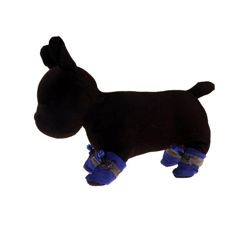 4pcs Anti-skid Pet Shoe Rain Boots Dog Foot Cover Thick Plush Dog Boots Sole Pet Shoes ( Size 2） - Image 4