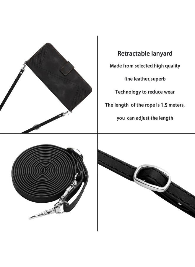 S-TOP Case For Samsung Galaxy A25 5G Dream Triangle Leather Phone Case with Long Lanyard - Image 5
