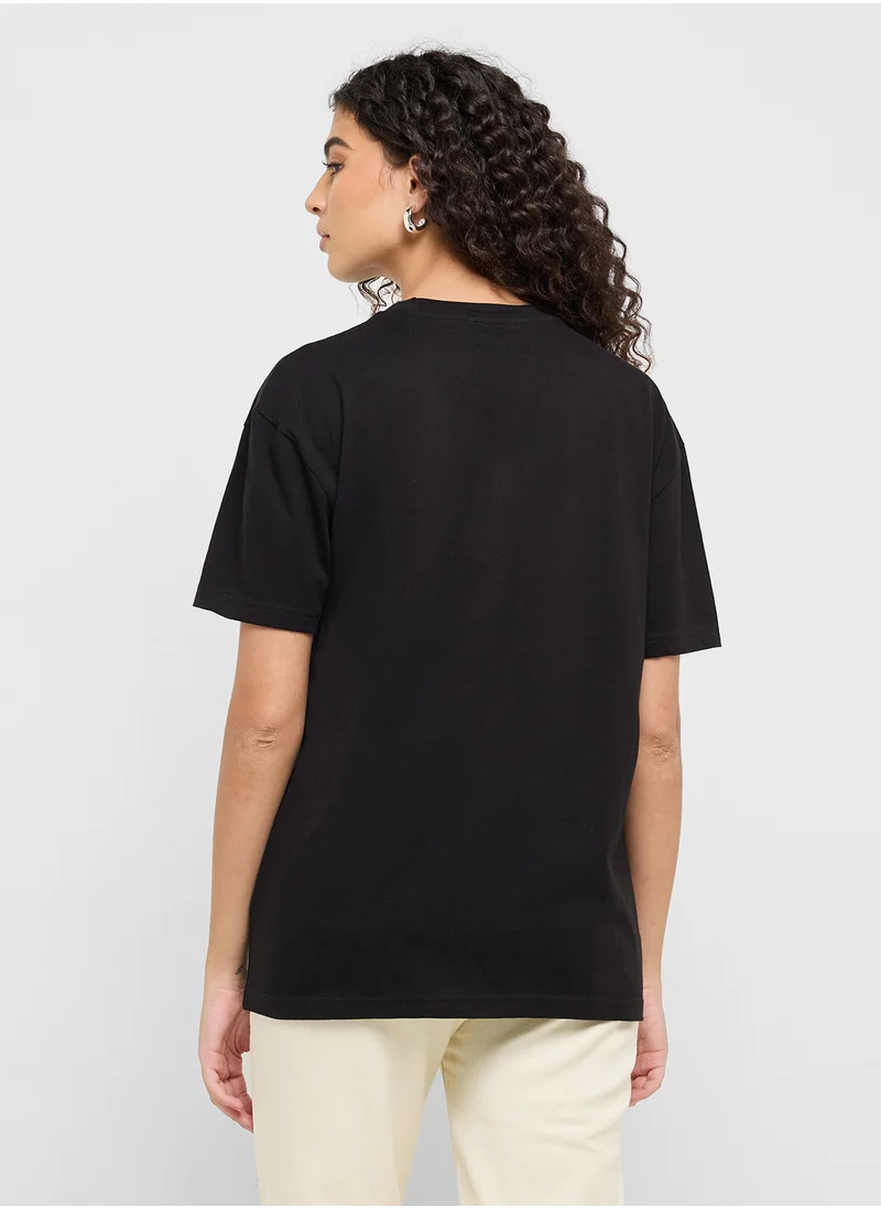 جينجر Crew Neck Slogan T-Shirt