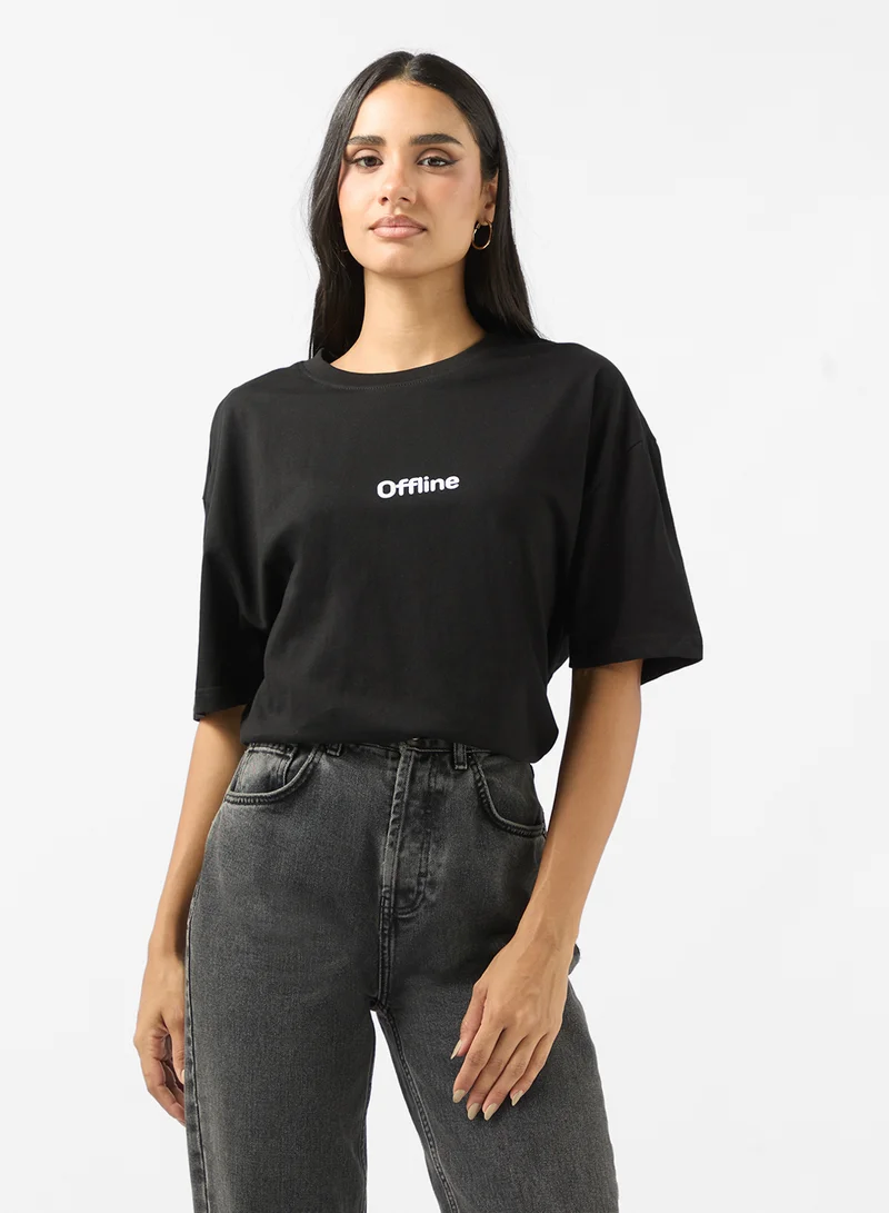 Ginger Crew Neck Slogan T-Shirt