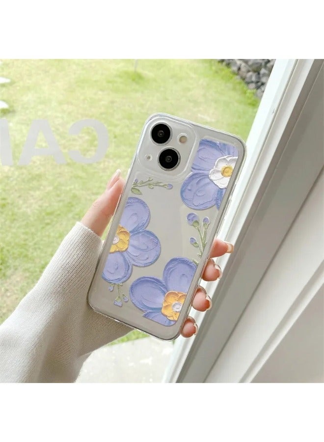 ShebSheb Designed for iPhone 14 Case ,Clear Flower Soft & Flexible Shockproof Floral Women Phone Cover - Image 1