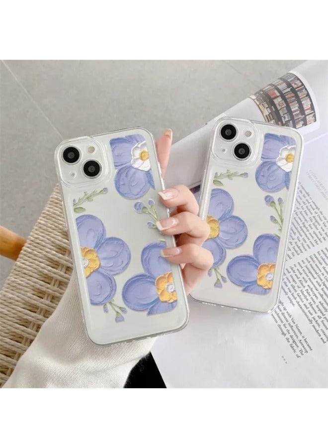 ShebSheb Designed for iPhone 14 Case ,Clear Flower Soft & Flexible Shockproof Floral Women Phone Cover - Image 2