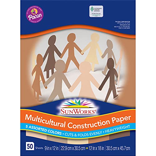 Prang SunWorks Multicultural Construction Paper 5 Assorted Colors 9 x 12 50 Sheets Per Pack 5 Packs - Image 5