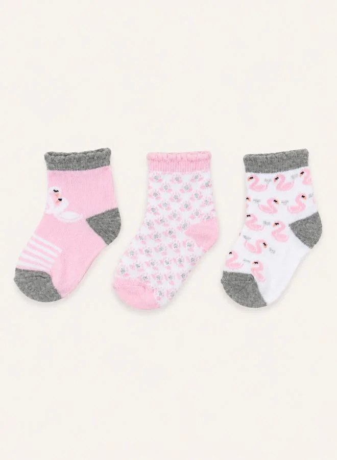 Mothers Choice Baby 3 Pairs Anti Slip Cotton Socks Gift Box Set - 6-12M