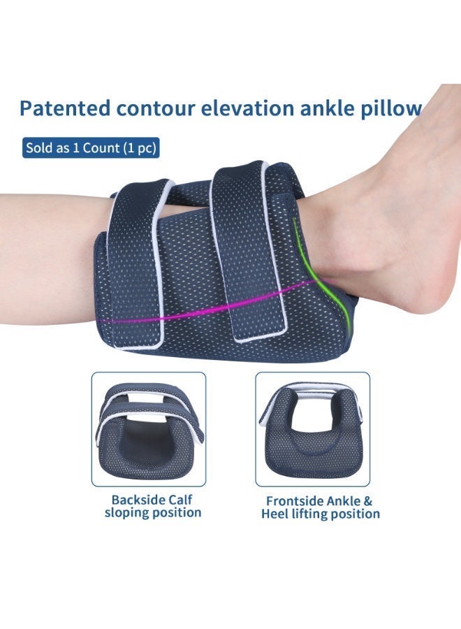 Ehucon Heel Protector Bed Sore Pillow Cushion for Pressure Sores,Heel protection Foot Wedge Pillow for Bedridden Patients Supplies, Ankle Pillow Heel Protectors for Heel Pain (Pack of 1 count,Navy) - Image 3