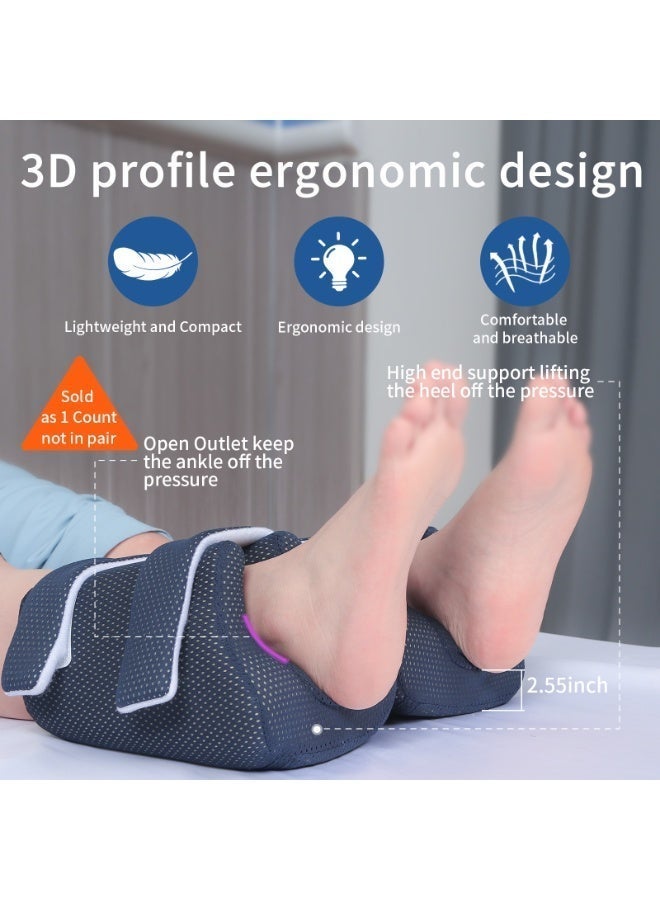 Ehucon Heel Protector Bed Sore Pillow Cushion for Pressure Sores,Heel protection Foot Wedge Pillow for Bedridden Patients Supplies, Ankle Pillow Heel Protectors for Heel Pain (Pack of 1 count,Navy) - Image 5