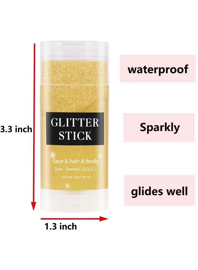 MEICOLY MEICOLY Gold Body Glitter Stick,Halloween Waterproof Face Glitter Gel,Chunky Glitter Face Paint,Mermaid Sequins Hair Glitter Makeup,Sparkle Body Glitter for Women,Festival Accessories Glitter  - Image 2