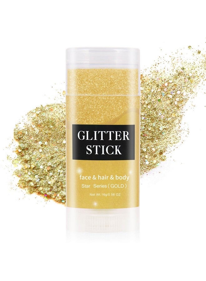 MEICOLY MEICOLY Gold Body Glitter Stick,Halloween Waterproof Face Glitter Gel,Chunky Glitter Face Paint,Mermaid Sequins Hair Glitter Makeup,Sparkle Body Glitter for Women,Festival Accessories Glitter  - Image 1